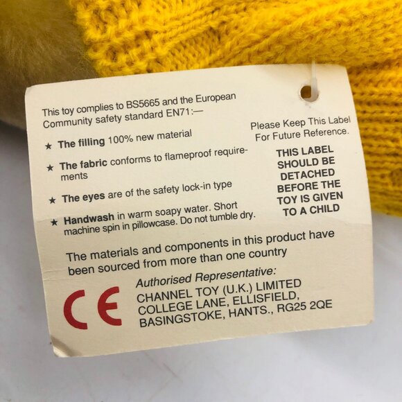 Channel Island Toys Teddy Bear Posable Plush Knit Sweater Yellow Sea Rescues - Picture 9 of 11
